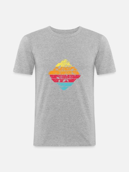 Rose - T-shirt près du corps Homme - gris chiné