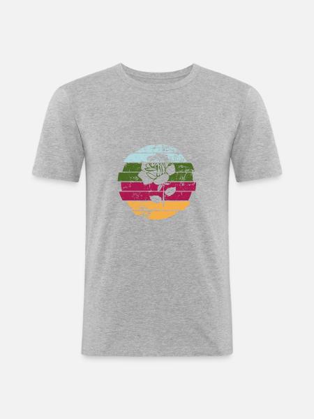 Rose - Männer Slim Fit T-Shirt - Grau meliert