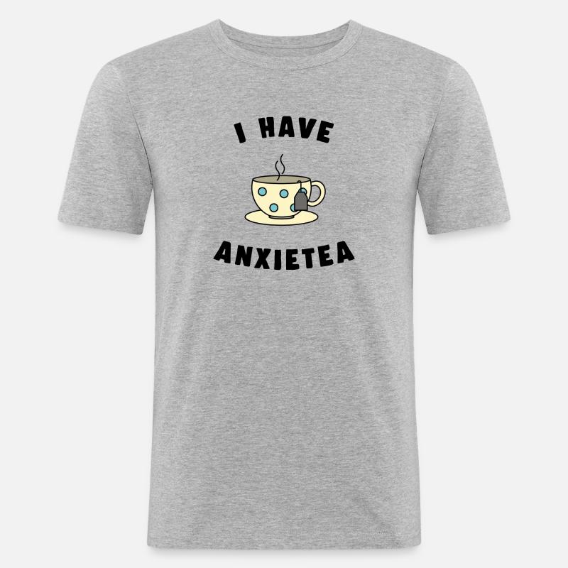 Ich habe ANXIETEA Tee - Männer Slim Fit T-Shirt - Grau meliert