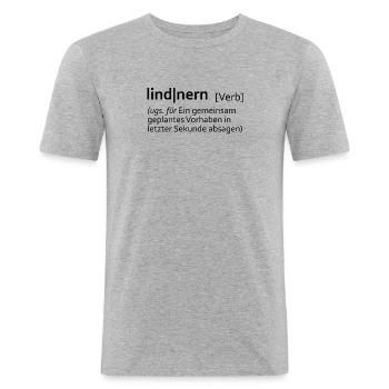 lindnern - Männer Slim Fit T-Shirt - Grau meliert - Vorne - Nik (191cm)