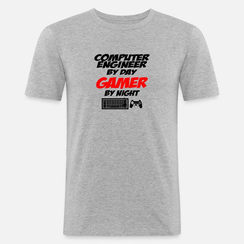 Computer Engineer - Männer Slim Fit T-Shirt - Grau meliert