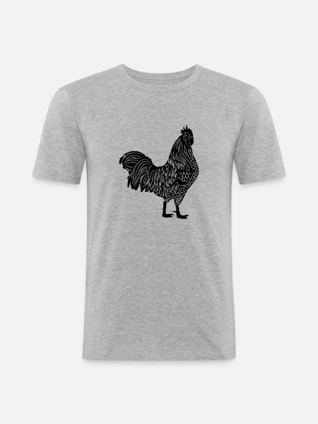 chicken113 - T-shirt près du corps Homme - gris chiné