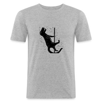 Dino Pole Dance - Men's Slim Fit T-Shirt - heather grey - Front - Nik (191cm)