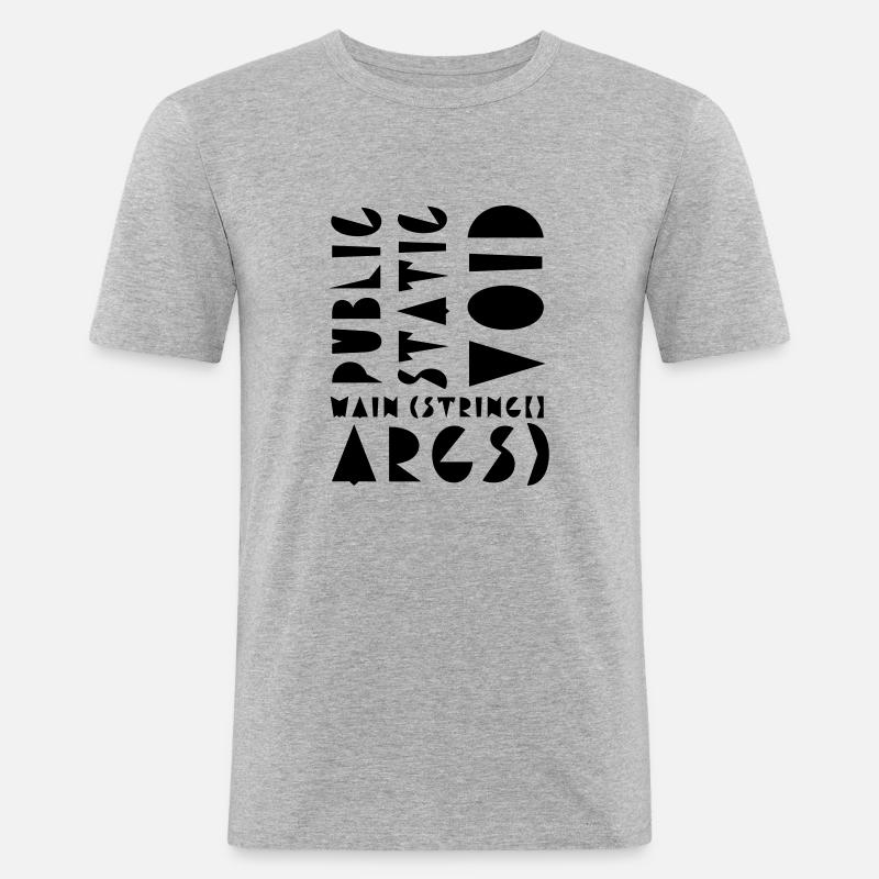 Öffentliche statische Leere - Männer Slim Fit T-Shirt - Grau meliert