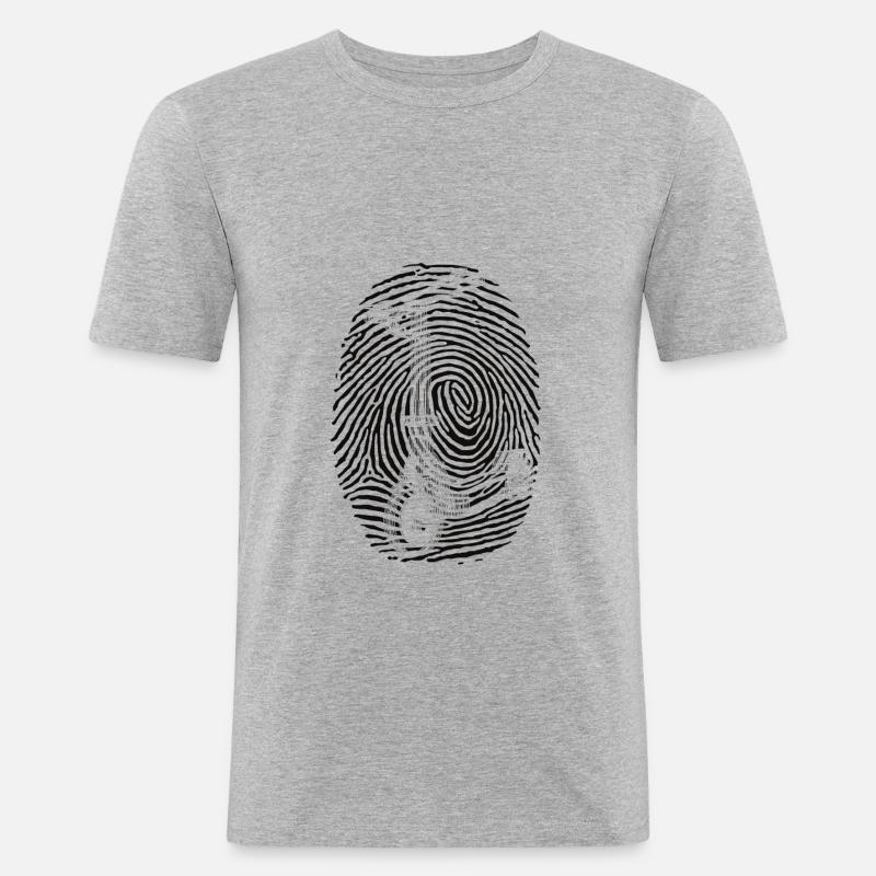 Escooter Elektroroller E-Roller Fingerprint - Männer Slim Fit T-Shirt - Grau meliert