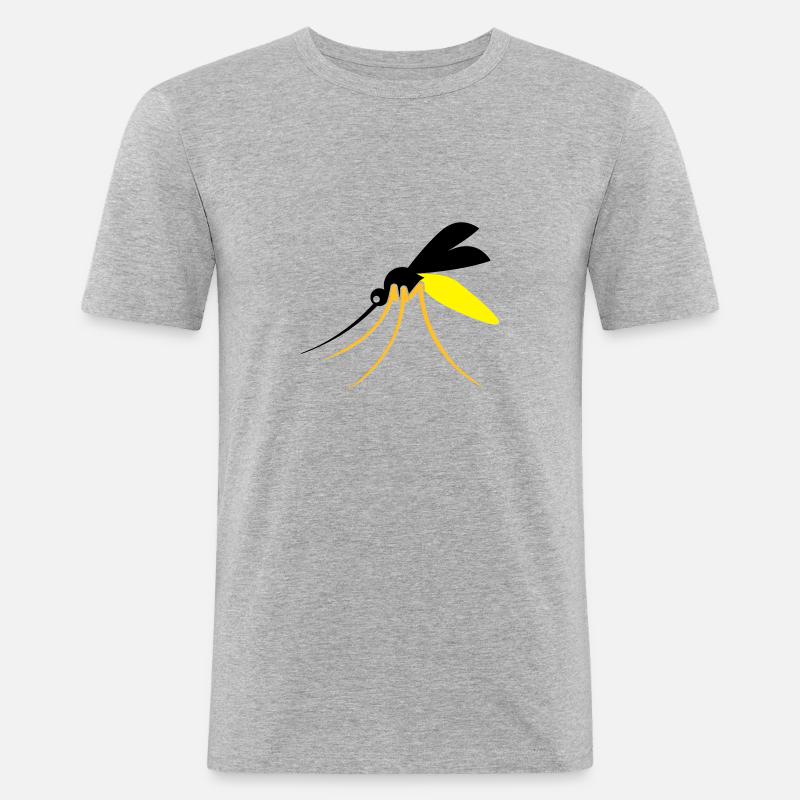 Mücke - Männer Slim Fit T-Shirt - Grau meliert