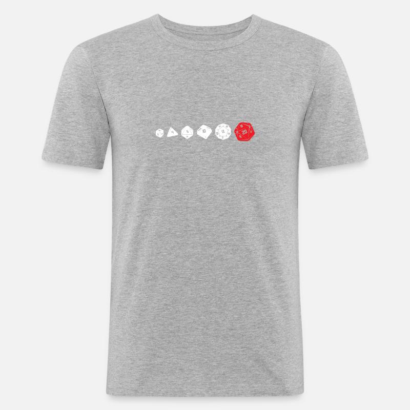 Pullover D20 DiceEvolution - Männer Slim Fit T-Shirt - Grau meliert