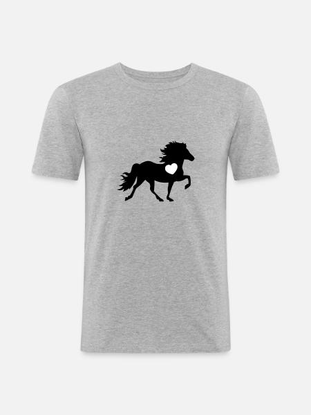 HORSE 5 HEART - Men's Slim Fit T-Shirt - heather grey