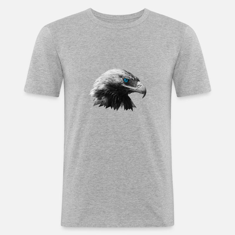 Adler - Männer Slim Fit T-Shirt - Grau meliert