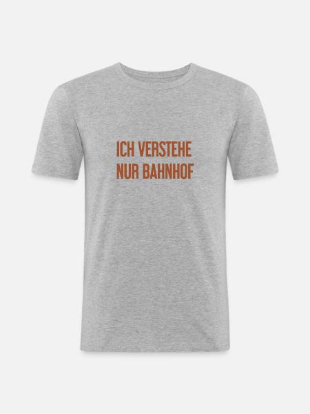I only understand train station - Men's Slim Fit T-Shirt - heather grey