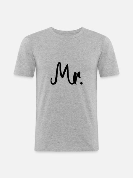 Mr and Misses gift idea - Men's Slim Fit T-Shirt - heather grey