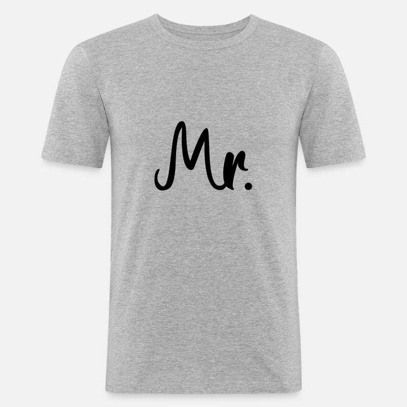 Mr and Misses Geschenkidee - Männer Slim Fit T-Shirt - Grau meliert