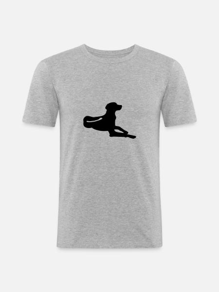 Rhodesian Ridgeback - liegend - Männer Slim Fit T-Shirt - Grau meliert