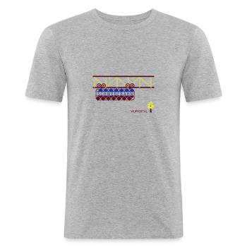 Wuppertaler Schwebebahn - Männer Slim Fit T-Shirt - Grau meliert - Vorne - Nik (191cm)