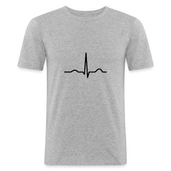 EKG complex for medical staff - Men's Slim Fit T-Shirt - heather grey - Front - Nik (191cm)