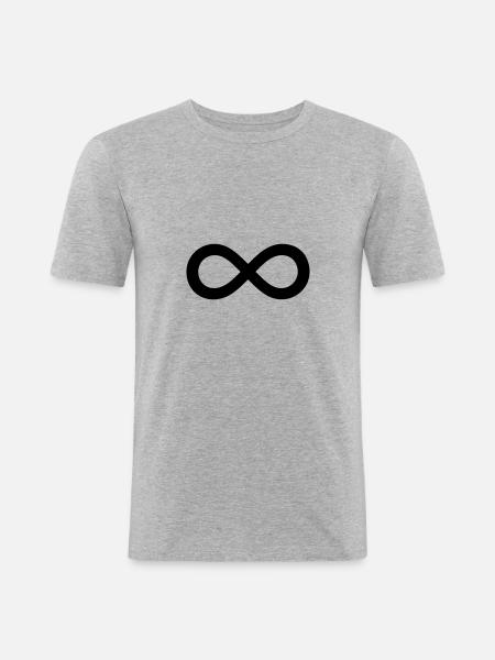 Infinity black Infinity symbol - Men's Slim Fit T-Shirt - heather grey