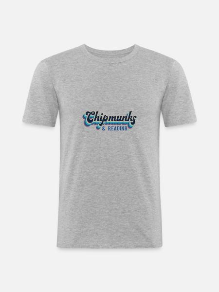 Chipmunks Reading Books Literature Squirrel - Men's Slim Fit T-Shirt - heather grey