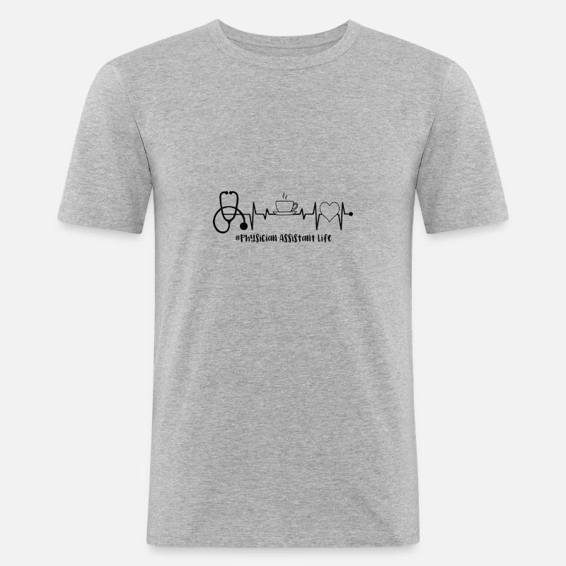Arzthelferin Krankenpflegerin Arztpraxis Assistent - Männer Slim Fit T-Shirt - Grau meliert