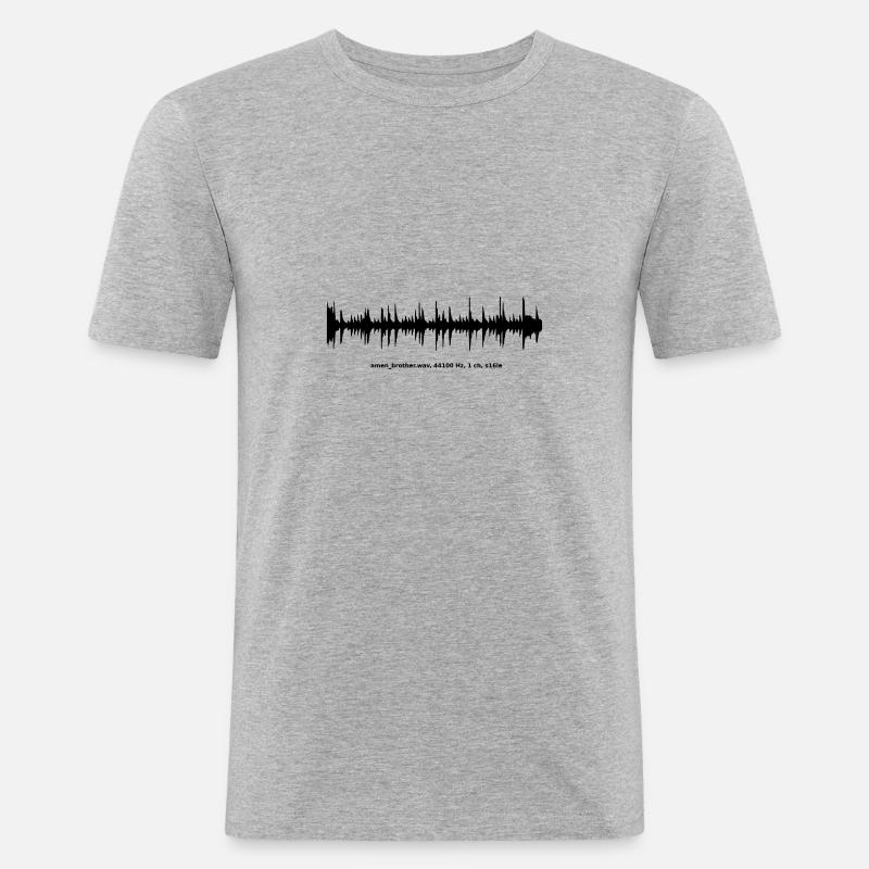 Amen break (black) - Männer Slim Fit T-Shirt - Grau meliert