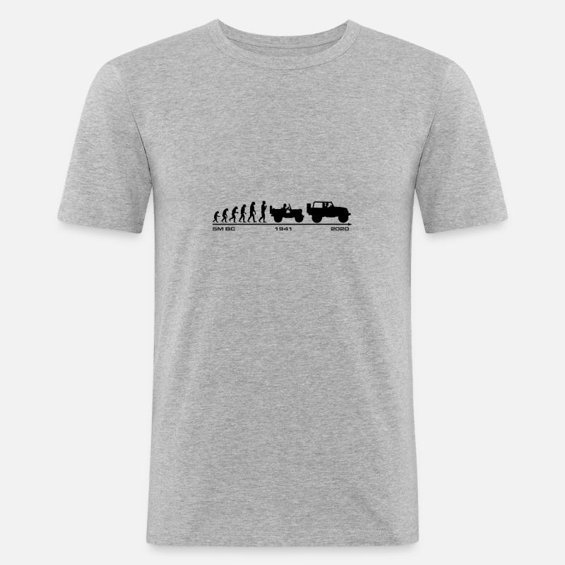 Jeep Evolution update 2020 - Männer Slim Fit T-Shirt - Grau meliert