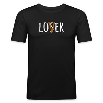 Loser To Lover - Men's Slim Fit T-Shirt - black - Front - Nik (191cm)