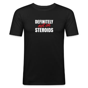 Certainement pas sur les stéroïdes pour - T-shirt près du corps Homme - noir - Devant - Nik (191cm)