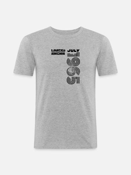 1965 - Männer Slim Fit T-Shirt - Grau meliert