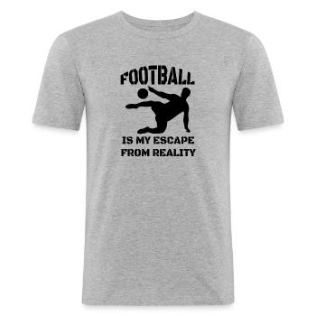 Fußballdesign Fußballspieler Fußballmannschaft - Männer Slim Fit T-Shirt - Grau meliert - Vorne - Nik (191cm)