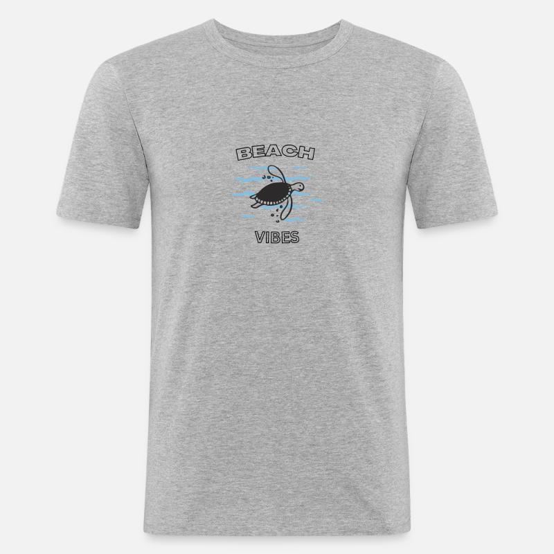 Beach Vibes Clothes, Summer Vibes - Männer Slim Fit T-Shirt - Grau meliert