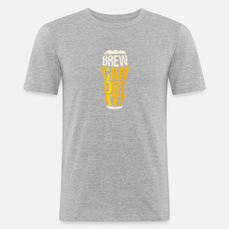 Brew Can Dot It - Männer Slim Fit T-Shirt - Grau meliert