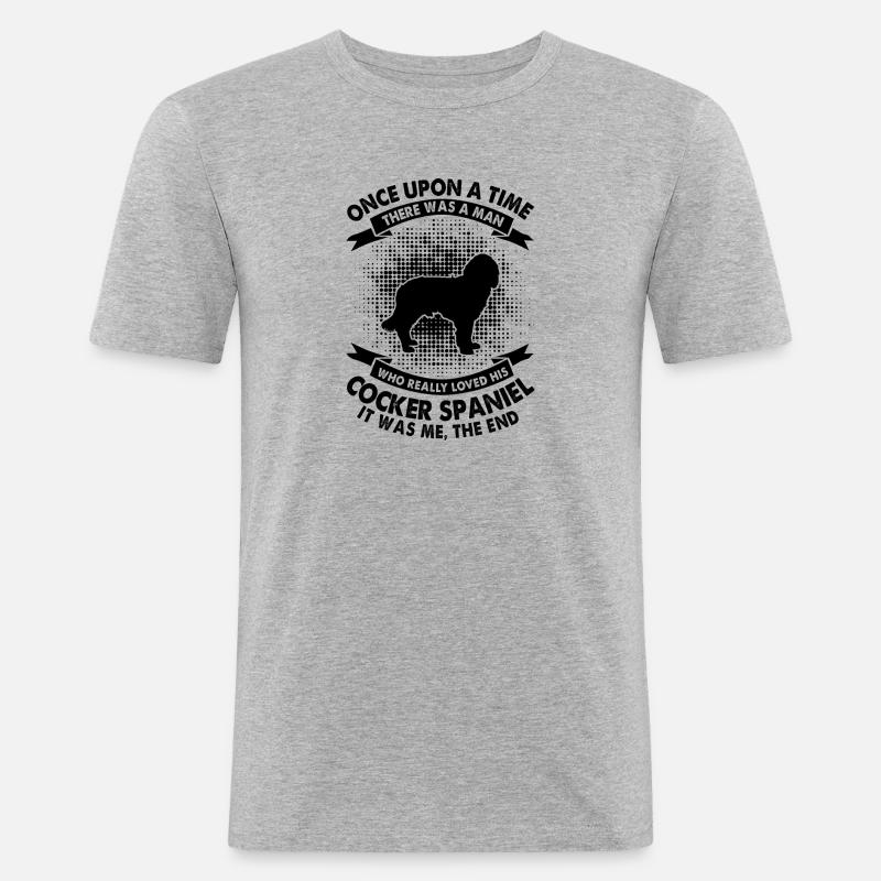 Es War Einmal - Cocker Spaniel - Männer Slim Fit T-Shirt - Grau meliert