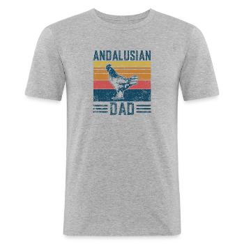 Zuchtrasse - Millésime andalou - T-shirt près du corps Homme - gris chiné - Devant - Nik (191cm)