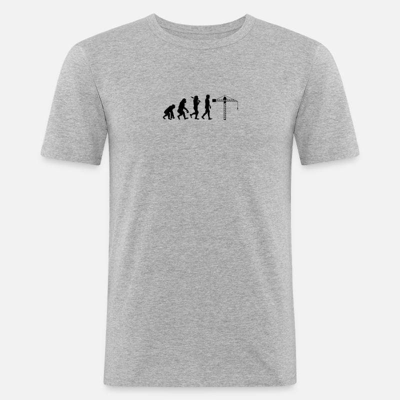 Crane operator Evolution - Men's Slim Fit T-Shirt - heather grey
