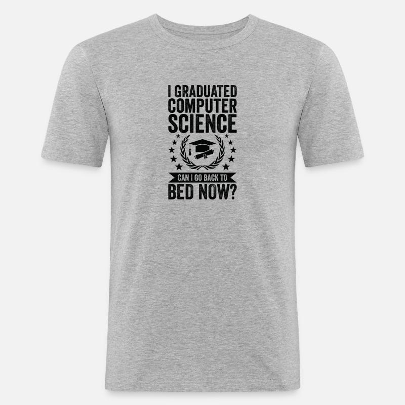 Ich Habe Informatik Studiert - Männer Slim Fit T-Shirt - Grau meliert