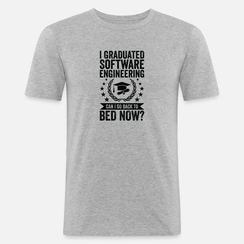 Ich Habe Software Engineering Abgeschlossen - Männer Slim Fit T-Shirt - Grau meliert
