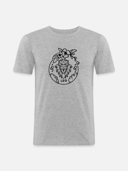 Leo Zodiac Sign Birthday Birth - Men's Slim Fit T-Shirt - heather grey