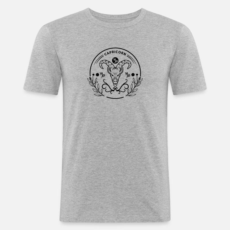 Steinbock Sternzeichen Horoskop Astrologie - Männer Slim Fit T-Shirt - Grau meliert
