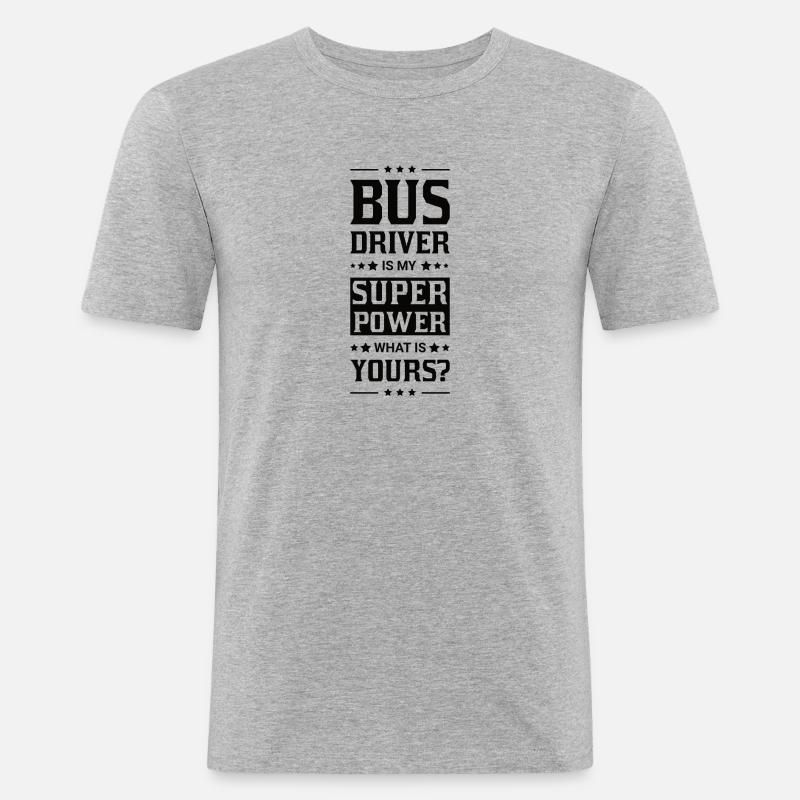Busfahrer Berufung Beruf Arbeit Geschenk - Männer Slim Fit T-Shirt - Grau meliert