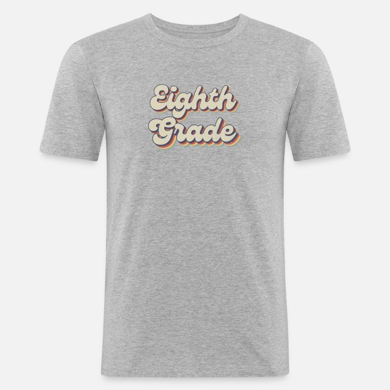 Boho Rainbow - Eighth Grade Teacher - Men's Slim Fit T-Shirt - heather grey