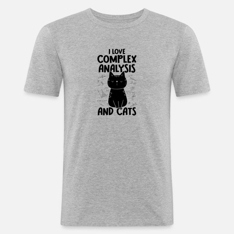 Ich Liebe Katzen - Komplexe Analyse - Männer Slim Fit T-Shirt - Grau meliert