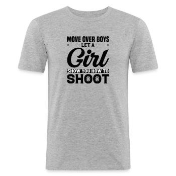Archery - Bow Hunter Design Archery Arrow - Men's Slim Fit T-Shirt - heather grey - Front - Nik (191cm)