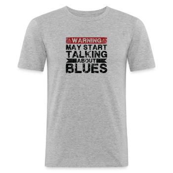 Speaking of blues music - Men's Slim Fit T-Shirt - heather grey - Front - Nik (191cm)