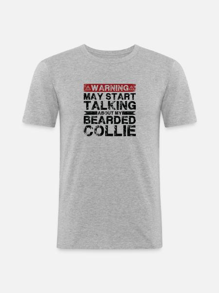 Apropos Bearded Collie - Männer Slim Fit T-Shirt - Grau meliert