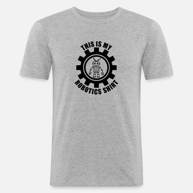 Robotik Nette Robotermechanik - Männer Slim Fit T-Shirt - Grau meliert