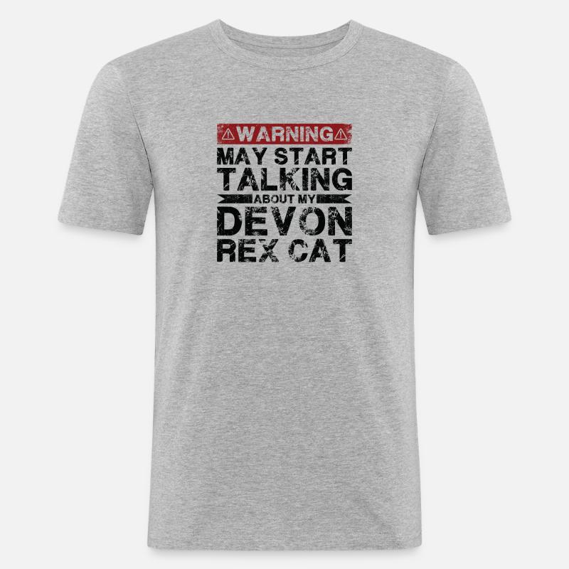 Apropos Devon Rex Cat - Männer Slim Fit T-Shirt - Grau meliert