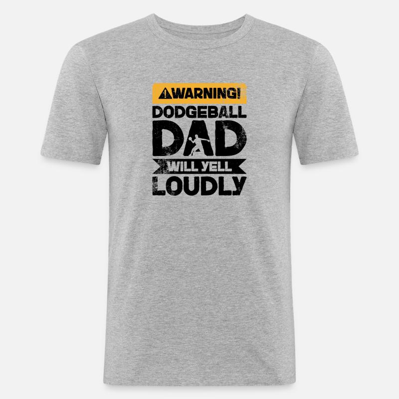 WARNUNG YELL - VADBALLBADE - Männer Slim Fit T-Shirt - Grau meliert