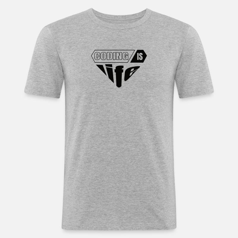 Softwareentwickler Programmierer Geschenk - Männer Slim Fit T-Shirt - Grau meliert