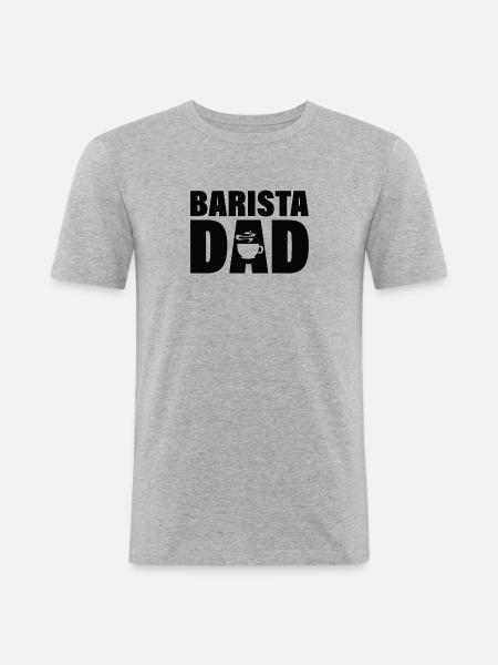 Job - Barista Dad - Männer Slim Fit T-Shirt - Grau meliert