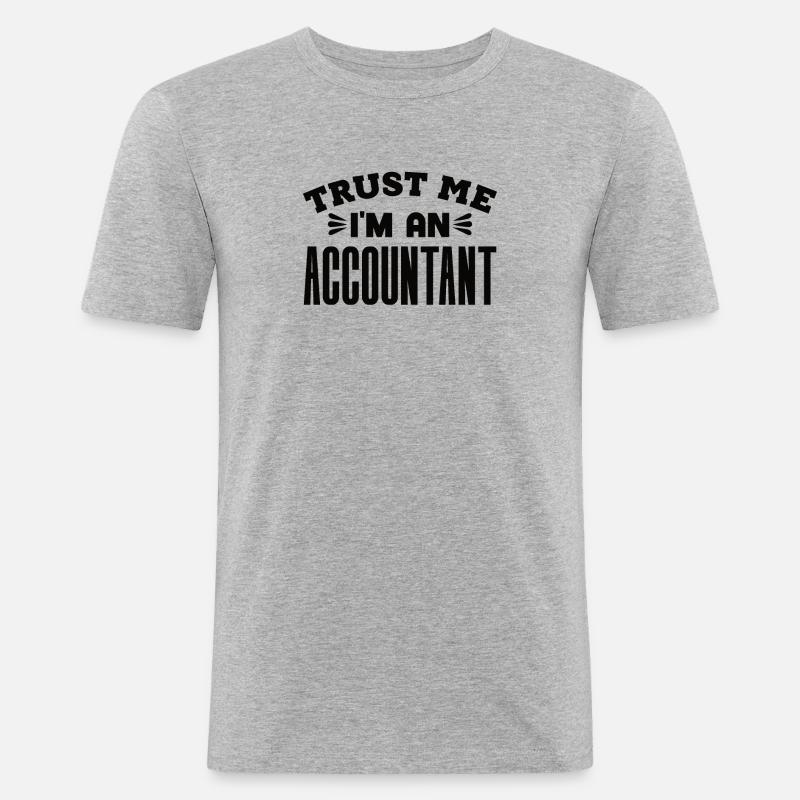 Profession comptable Comptable financier Comptable - T-shirt près du corps Homme - gris chiné