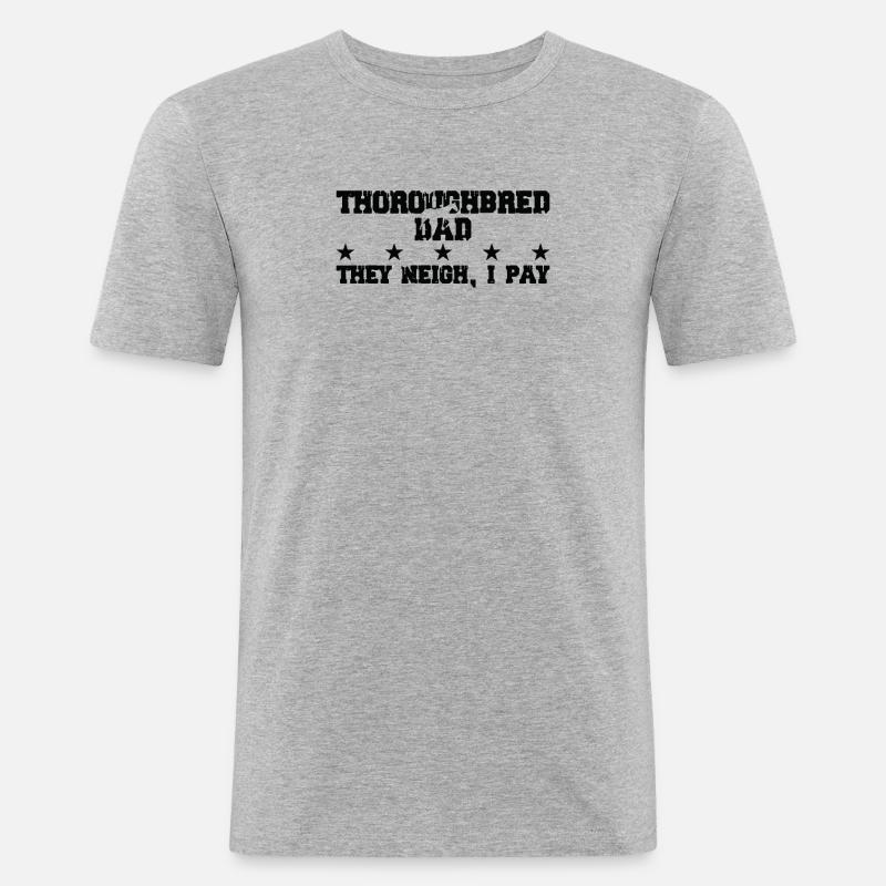Pferdevater - Vollblut - Männer Slim Fit T-Shirt - Grau meliert